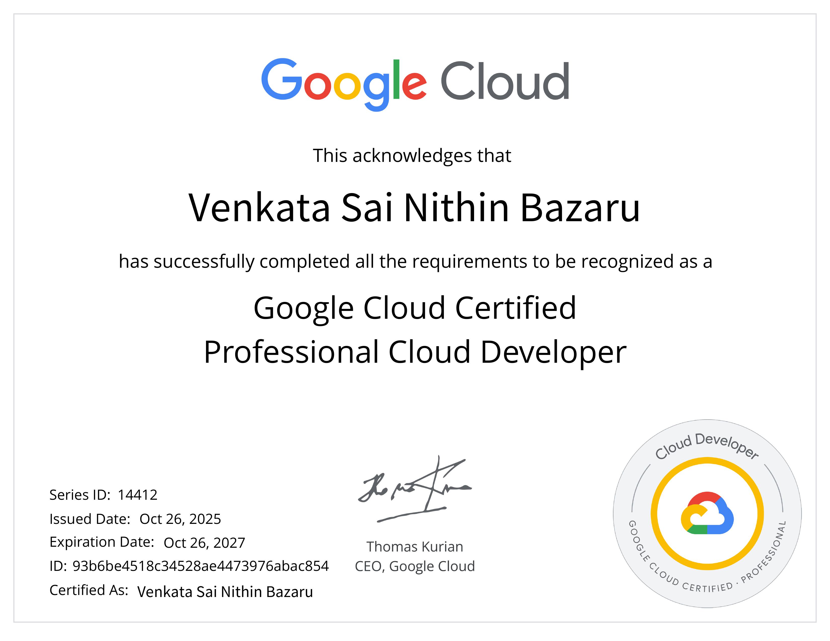 Google Cloud Professional Cloud Developer
